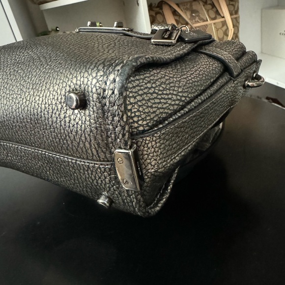 Coach Swagger Gunmetal Pebbled Leather Bag - Picture 9 of 11